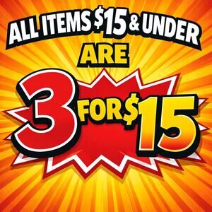 3 Items For $15 SALE - Limited Time Only
